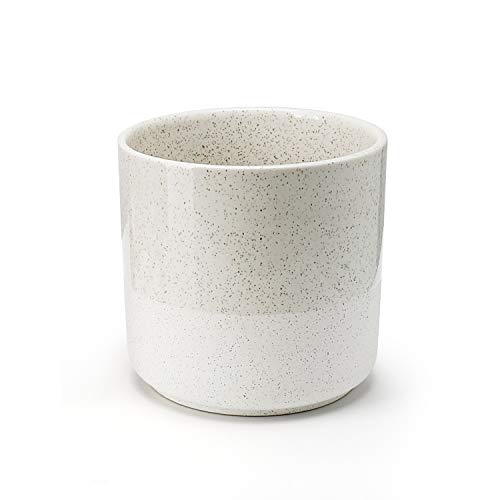 Greenaholics Indoor Plant Pot - 6.2 Inch Half Glazed Ceramic Planter for Indoor Planting, Snake Plant, Plant Container, Flower Pot, Drainage Hole, Beige