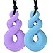 PRETTY SEE Chewing Necklace Calming Chewelry Chew Necklace Autism Oral Motor Special Needs Kids, Pack of 2, Purple & Blue