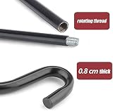 Jermily 2 Pack Shepherds Crook Hooks Adjustable Height Black 76 cm Base view 3