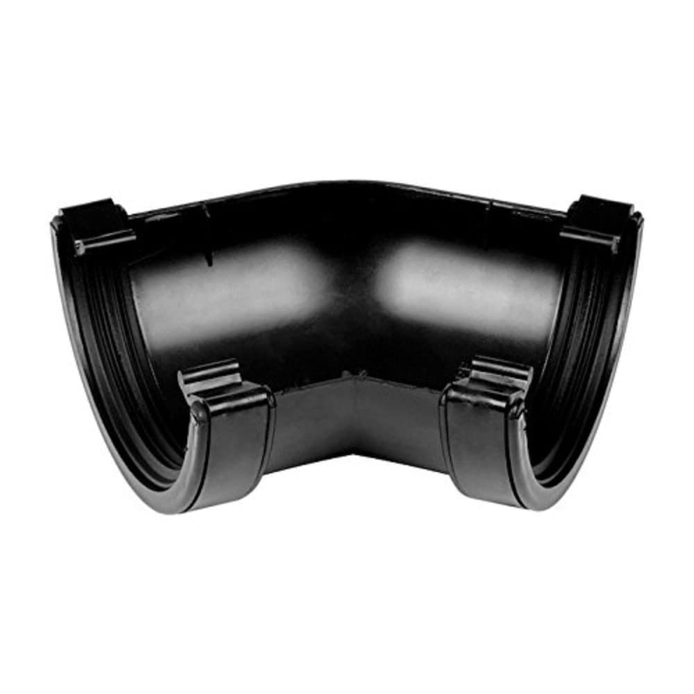 Merriway BH05937 Half Round 135 Degree Gutter Angle, 112mm (4.5 inch) - Black