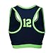 Seattle 12th Man Fan Navy Sports Bra with Lime Line (Small-Medium)