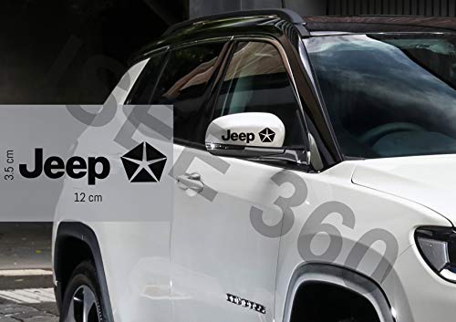 ISEE 360® Jeep Rear View Side Mirror ORVM’s Jeep Stickers Car Vinyl Decal SUV Exterior Accessories Adventures Mahindra Wrangler for Sides, Hoods, Bumper (Pack of 2)