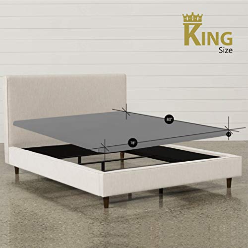 Continental Mattress, 1.5-inch Fully Assembled Foundation Bunkie Board, King Size, Grey - Thumbnail 3