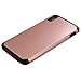 LUXCA Armor Series Hard Shell w/ TPU Silicone for Alcatel IDOL 3 [Ultra Slim] Hybrid Dual Layer Defender Protective Cover Bundle + Screen Protector & Stylus (Rose Gold)