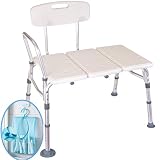 Medokare Shower Chair With Back & Arms - Adjustable Bath Seat For Elderly, Seniors & Disabled Safety