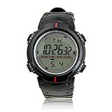 Estone® New Waterproof Fashion Men's LCD Digital Stopwatch Date Rubber Sport Wrist Watch (Black)