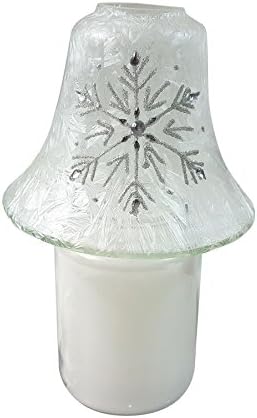 GLITTER DIAMANTE FROST EFFECT GLASS CONE SHAPED CANDLE JAR LAMP 12.5 X 16 X 8CM