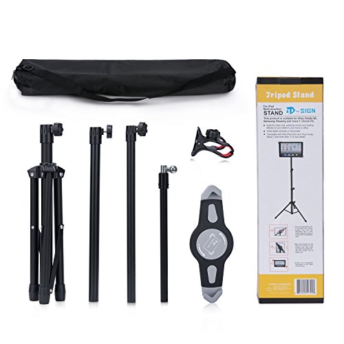 image for T-SIGN IPad Tripod Stand Mount, Reinforced Foldable Floor, Height Adju