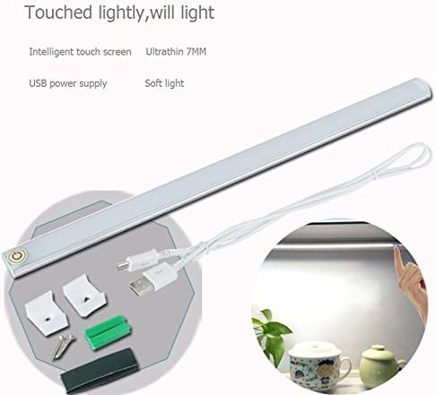Kungfish Ultra thin dimmable touch sensor USB Led Strip Lamp,Eye-care Reading Strip Lamp Great for Kitchen And Wardrobe Light (warm white)