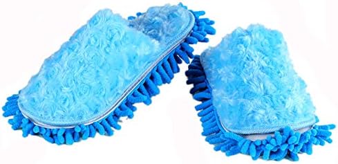 Miatty 1 Pairs Microfiber Slipper Cleaning Mop Slippers Washable Detachable House Shoe Cover Dust Floor Cleaner for Bathroom Office Kitchen - 9 7/9"[Fit Size 5.5-8.5]