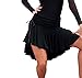 KAI-ROAD Womens Latin Dance Skirt Ballroom Tango Swing Rumba ChaCha Dancing Costume Dress (XL, Black)