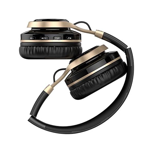 BASEMAN-Wireless-Bluetooth-Headphones-Over-Head-Wired-Wirelss-and-TF-Card-Mode-Lightweight-Foldable-Headphone-Hi-Fi-Stereo-Deep-Bass-Boosted-Earphone-for-Travel-Work-for-Phone-TV-PC-Black-Gold BASEMAN Wireless Bluetooth Headphones Over Ear, Long Battery Life Stereo Deep Bass Headphones with Microphone TF Card…