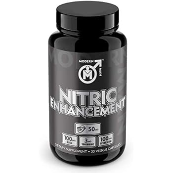 Nitric Oxide Enhancement by Modern Man - Pump Enhancing Alpha Male Booster for Men - Yohimbine HCL, Maca Root | Increase Strength, Size & Stamina | Muscle Gain Supplement - 30 Pills