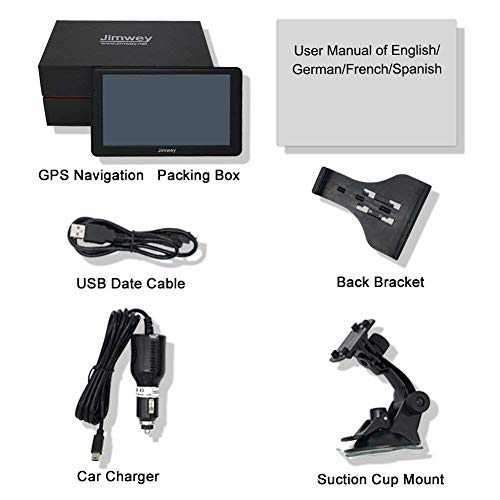 Car GPS Navigation System 7 inch Touch Screen - Jimwey 8GB Voice Prompt Vehicle GPS Navigator, North America Lifetime Map Update, Camera Alerts, Speed Limit Reminder