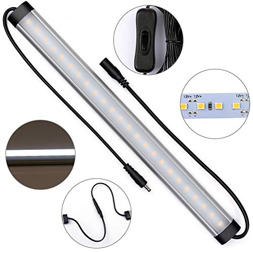 LED Under Counter Lighting Fixtures Remote - Albrillo Daylight White 5000K 12 Inch Light Bars, 24W 1800 Lumen Super Bright Strips for Cabinet Kitchen