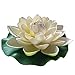 Emmix Floating Flower Foam Lotus Artificial Water Lily White for Home and Party Decoration and Holiday Celebration 7 Inches Set of 4