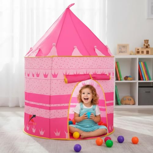Barraca Infantil Cabana Infantil Menina E Menino Tenda Cabaninha Dobravel Castelo Das Princesas E Príncipes [ K-SELL IMPORTS ] (Rosa)