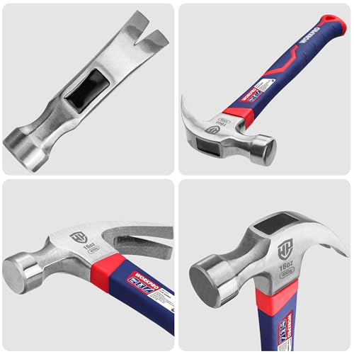 WORKPRO 2 Piece Carpenter's Hammer, Nail Hammer 720g and 340g, Claw Hammer with Ergonomic Non-Slip Handle, for Woodworking, DIY and Wood Repairs