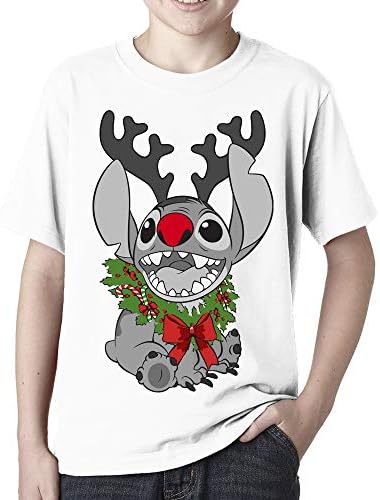 Disney Christmas Stitch from Lilo and Stitch - Childs White Tee Shirt