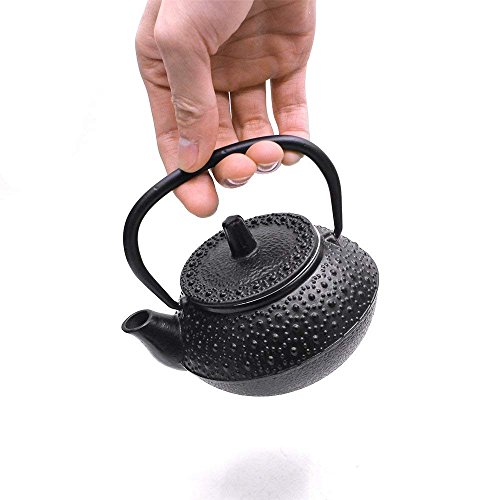 Sotya Cast Iron Teapot, Tetsubin Japanese Tea Kettle (300ml, Black