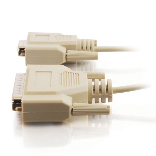 C2G 03019 DB25 Male to DB9 Female Serial RS232 Null Modem Cable, Beige (6 Feet, 1.82 Meters)