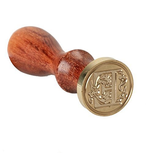 Ocharzy Vintage Retro Wooden Alphabet Letter Initial Wax Classic Sealing Wax Seal Stamp (E)