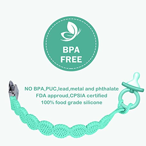 Viyuse Pacifier Clips Pacifier Holder Baby Girl Silicone Clip Pacifier