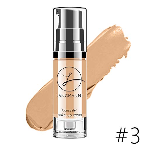 shamrock58 Langmanni Makeup Liquid Concealer Foundation Moisturizing Waterproof Concealer BB Cream (C)