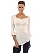 PattyBoutik Cute Off Shoulder Bell Sleeve Blouse Top,Ivory,Small