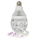 LED Wireless Bluetooth Light Bulb Speaker, E27 RGB Intelligent Music Light Party Light Bulb, Stereo Bluetooth 3.0 Speaker + 24 Key Remote Control, Create Ambience Gift, Bedroom, Family, Stage. 1Pack