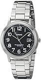 Casio Unisex MTP-S100D-1BVCF Solar Easy-To-Read Silver-Tone Watch