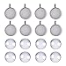 DROLE 40Pcs 30mm Stainless Steel Bezels and Cabochons - 20Pcs 30mm Cabochon Pendant Trays with Necklace Clasp and 20Pcs 30mm Rond Glass Cabochons for Cameo Jewelry