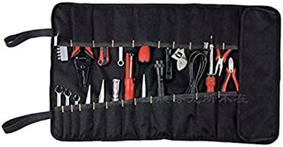 Tool Roll Pouch/Bag/Carrier 32 Pockets Wrench Bag Roll Up Professional Electricians Organizer (Black)