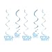 Creative Converting Baby Shower Boy Gingham 5 Count Dizzy Danglers Hanging Decoration - 031031