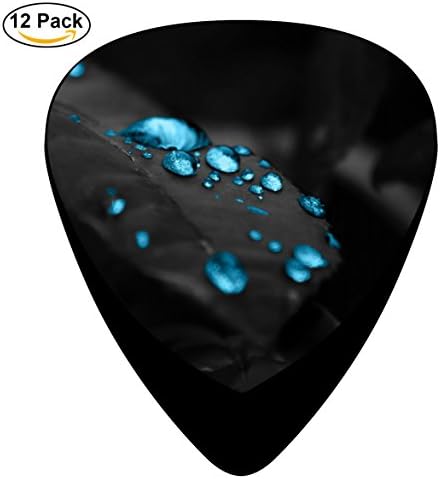 Gufun Guitar Picks Blue Water Drops Custom Three Size Electric Celluloid Plectrums (12-Pack)