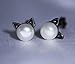 Wicary Cat Earrings Sterling Silver Cultured Freshwater Pearl Stud Earrings