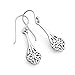 925 Oxidized Sterling Silver Bali Inspired Celtic Knot Long Teardrop Dangle Hook Earrings 1.4
