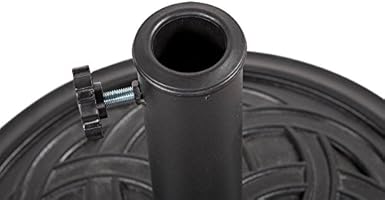 Amazon Com Sundale Outdoor Decorative Cast Stone Patio Umbrella Base Black Resin Heavy Duty Stand 26 Pounds Fit 1 5 1 9 Inch Umbrella Pole Garden Outdoor
