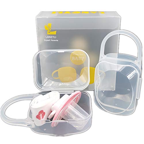 LANEYLI Pacifier Box Pacifier Shield Case Pacifier Clip Holder - Pack of 2