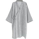 SIQITECHNO Men Kimono Robe Cotton Yukata Spa Sauna Bathrobe Sleepwear Japanese Kimono for Women Loungewear Nightgown Dressing
