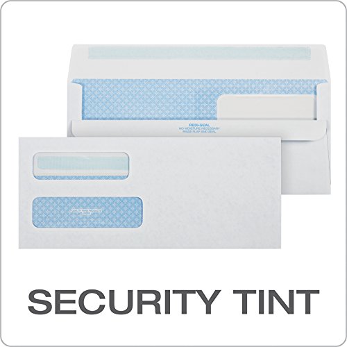 Quality Park 10 DoubleWindow SelfSeal Security Envelopes, For