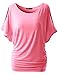 TWINTH Drape Tunic Top Plus Size Loose Fit Cut Out Off Shoulder PINK M