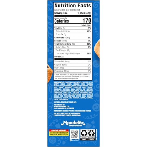 CHIPS AHOY! BAKED BITES, BLONDIE, 5 – 1.5 OZ SNACK PACKS (5 BITES PER PACK)