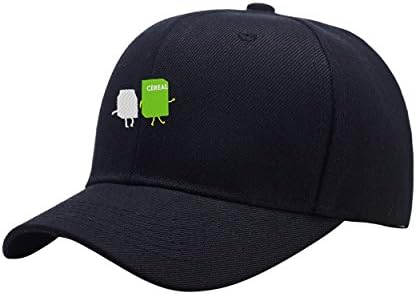 Milk and Cereal Black Peaked Hat Embroidered Logo Adjustable Fish Cap