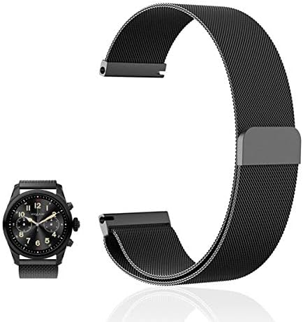 for Montblanc Summit 2 Band, FRGNIE Milanese Stainless Steel Fully Magnetic Closure Mesh Replacement Strap for Montblanc Summit 2 Smartwatch (Black)