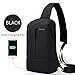 CrossBody Sling Bag Shoulder Chest Backpack Daypack Lightweight Casual Outdoor Sport Travel with USB Charging Port for Men Women Oscaurt (Black)