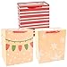 JOYIN 18 PCS Christmas Bags Assorted Sizes Kraft Treat Candy Bags (Small 5.5” Medium 9” Large 13”) for Xmas Party Favors Decoration, Holiday Present Wrapping, Thanksgiving Gift Decor