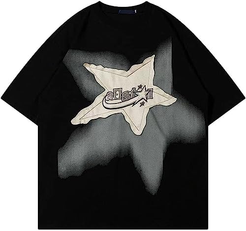 Ponitrack Y2K 90s Vintage Oversize Shirts Graphic Tees Mens Womens