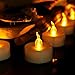 Micandle 12Pcs Yellow Remote Candles,Led Flameless Tea Lights Candles with Remote Control for Wedding Party Church Home Decorate,Last up to 48 Hours,Battery Amber Yellow Electric Flickering Tealights