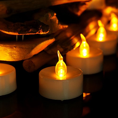 image for Youngerbaby 12pcs Yellow Flameless Led Tea Lights Candle with Remote C
